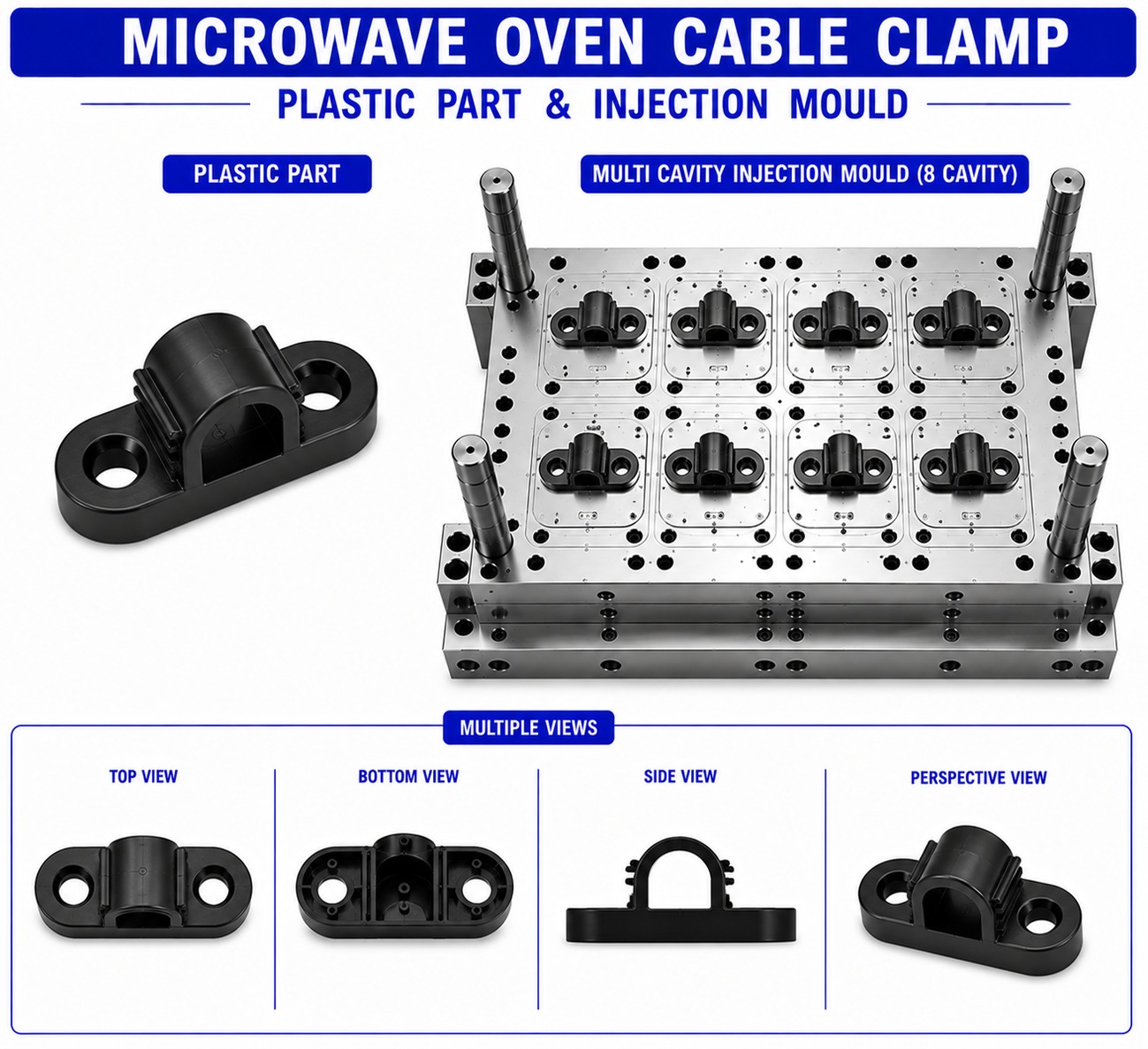 Microwave Oven Plastic Cable Clamp Mould and Moulding Service